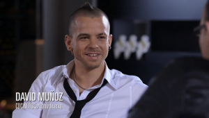 Imagen de la entrevista de Risto Mejide - en su programa Viajando con Chester - a David Muñoz - Imagen de Cuatro