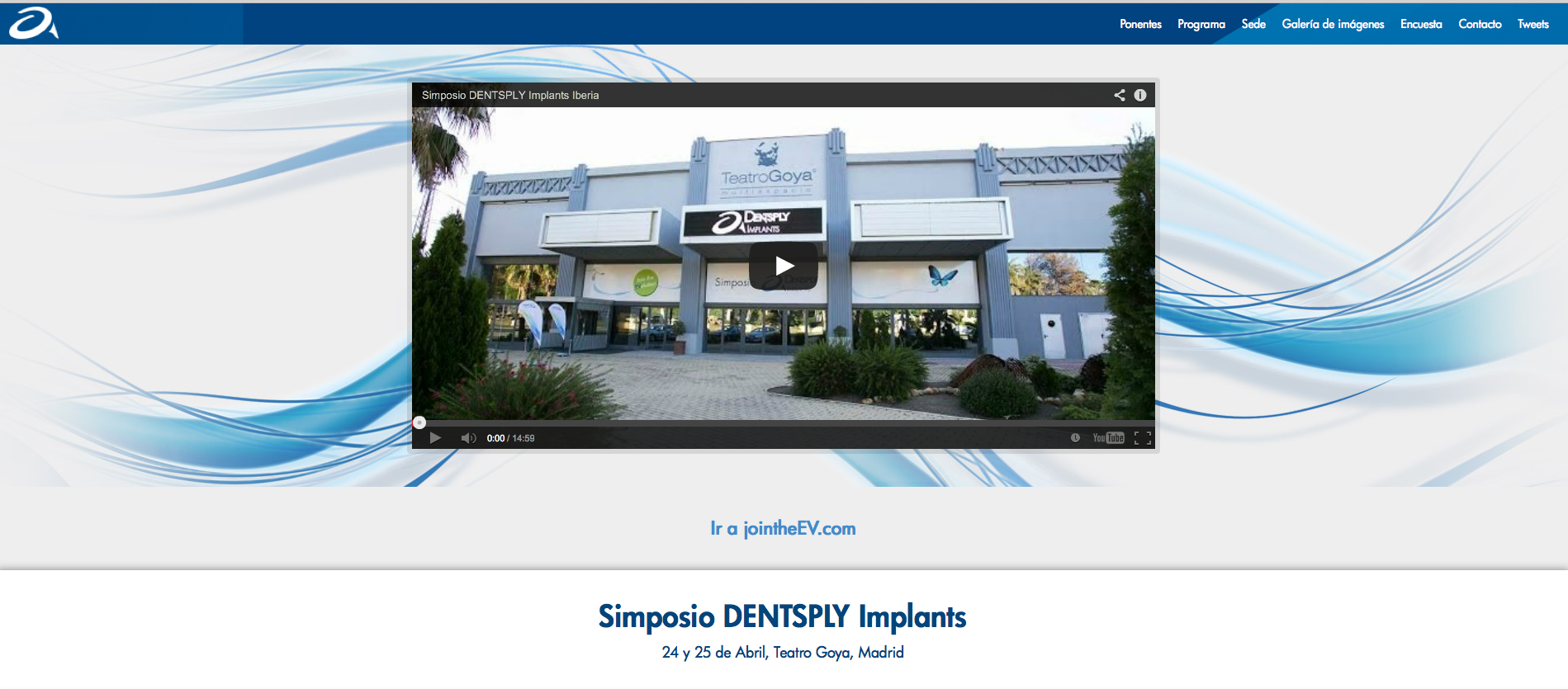Página principal de DENSPLY Implants Eventos